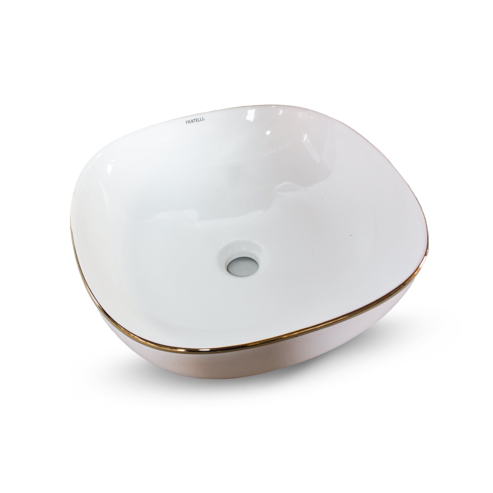 Bowl Loza (431) Mod. Cuadrado Blanco C/Dorado 40X40X13.5 - Fratelli